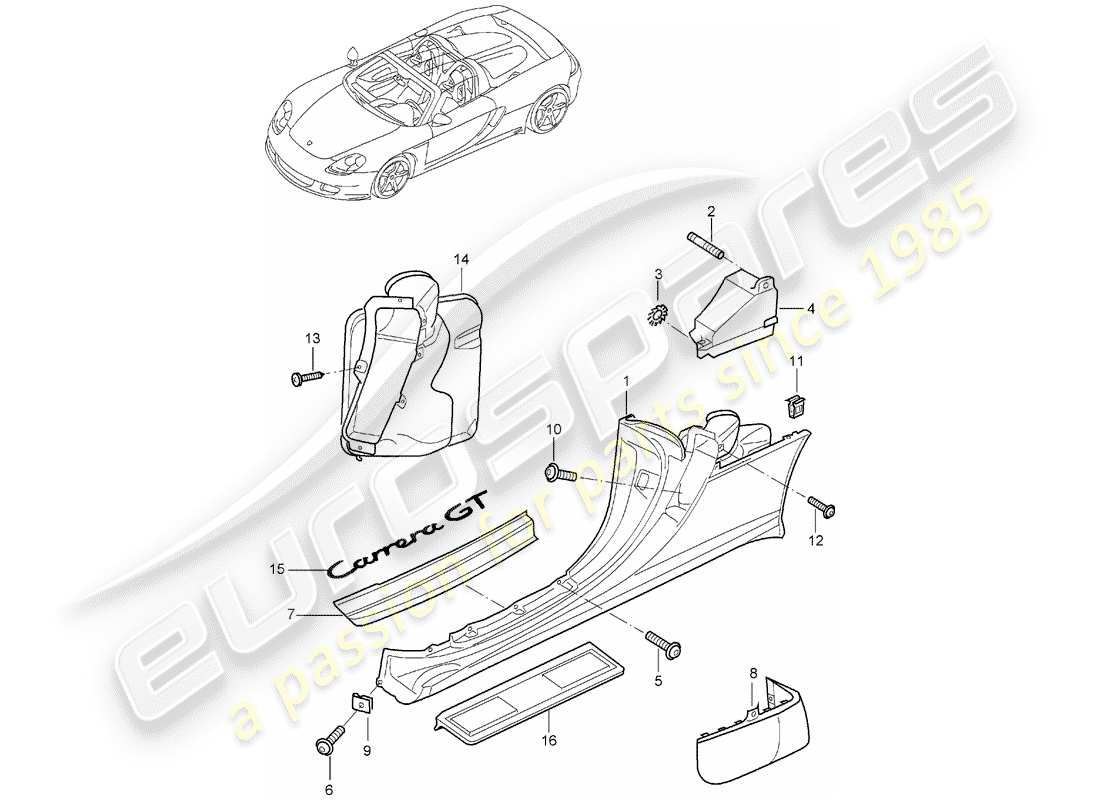 a part diagram from the porsche carrera gt parts catalogue