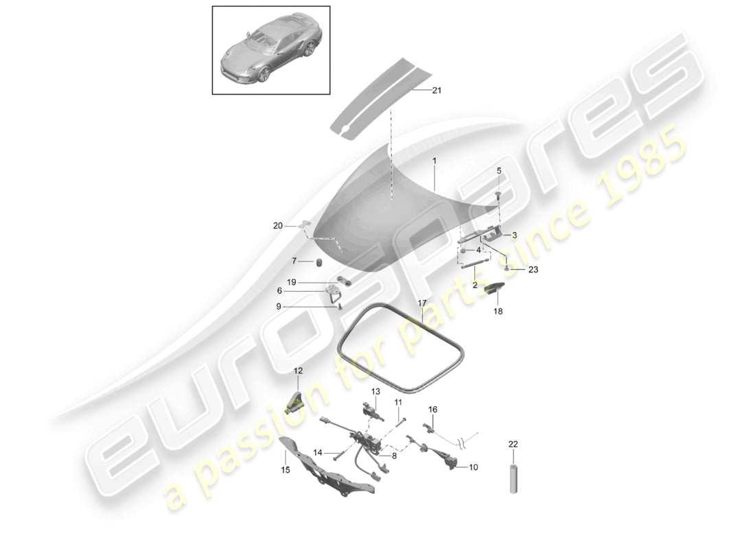 a part diagram from the porsche 991 parts catalogue