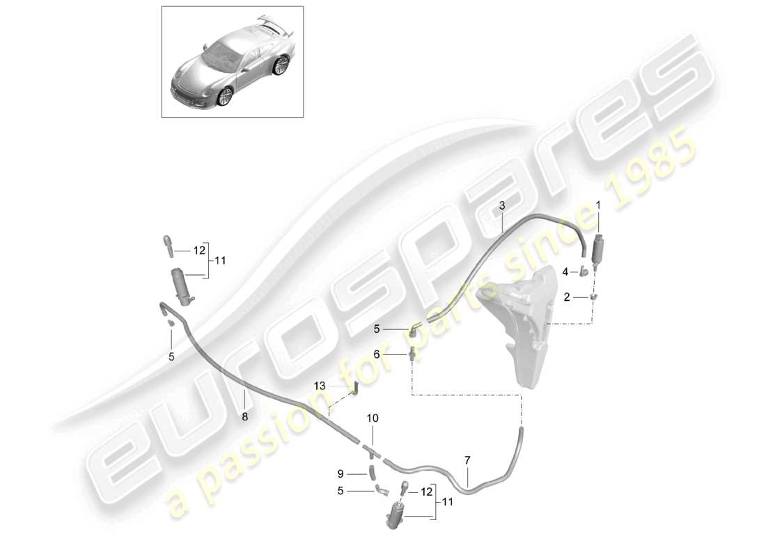 VIEW PARTS DIAGRAMS FROM THE PORSCHE 991 PARTS CATALOGUE a part diagram from the porsche 991 parts catalogue