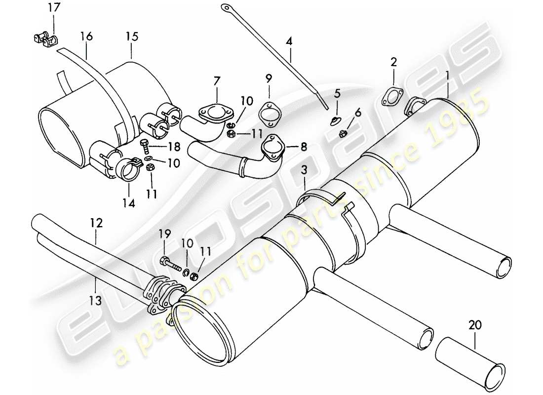 a part diagram from the porsche 1960 (356b/356c) parts catalogue