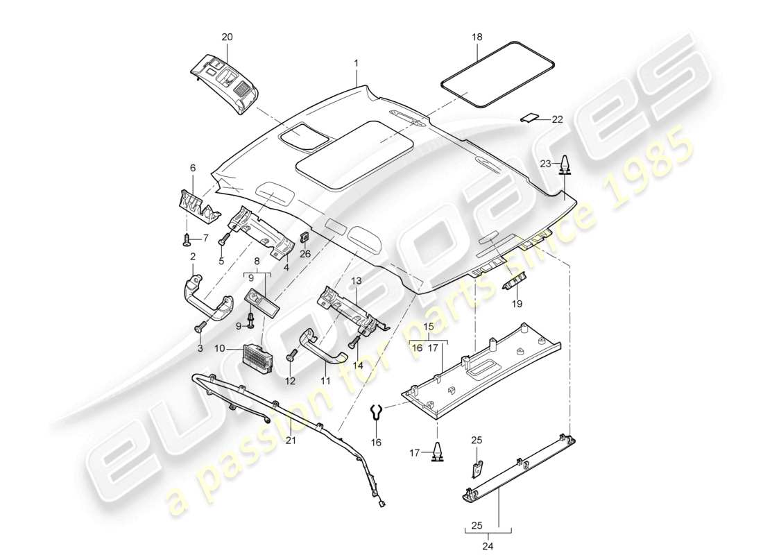 VIEW PARTS DIAGRAMS FROM THE PORSCHE CAYENNE PARTS CATALOGUE a part diagram from the porsche cayenne parts catalogue
