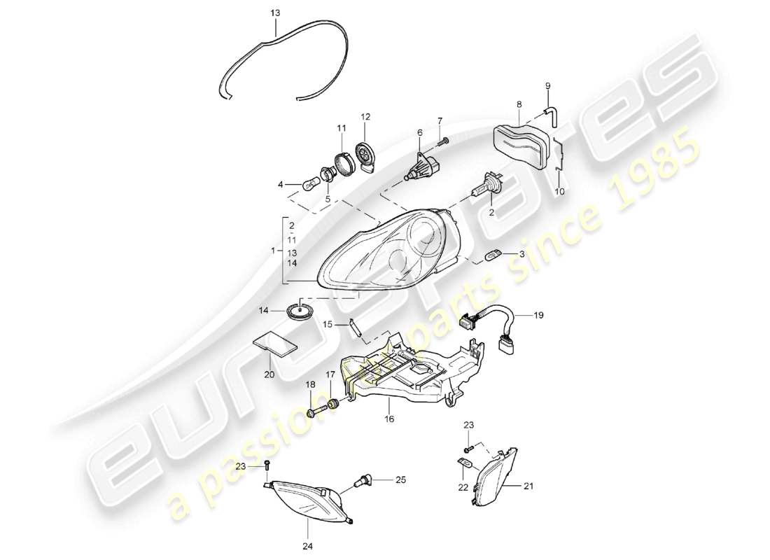 a part diagram from the porsche 2003 (cayenne e1 9pa) parts catalogue