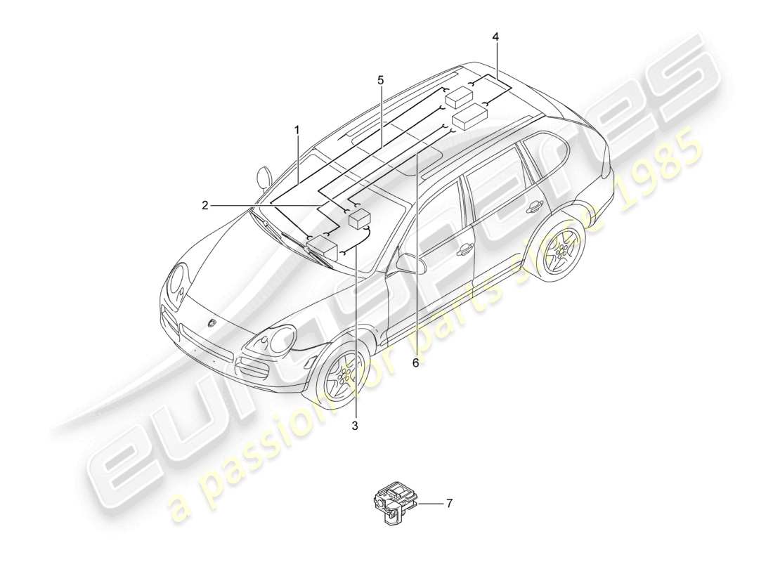 a part diagram from the porsche cayenne parts catalogue