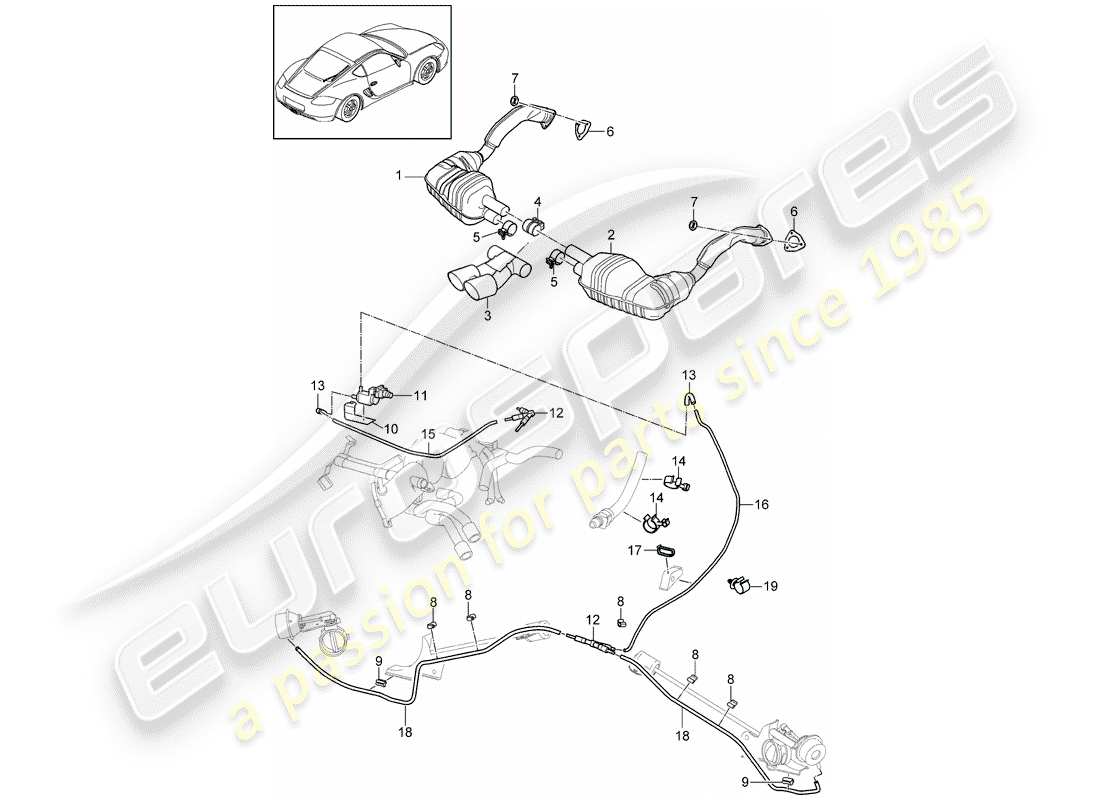 a part diagram from the porsche cayman parts catalogue