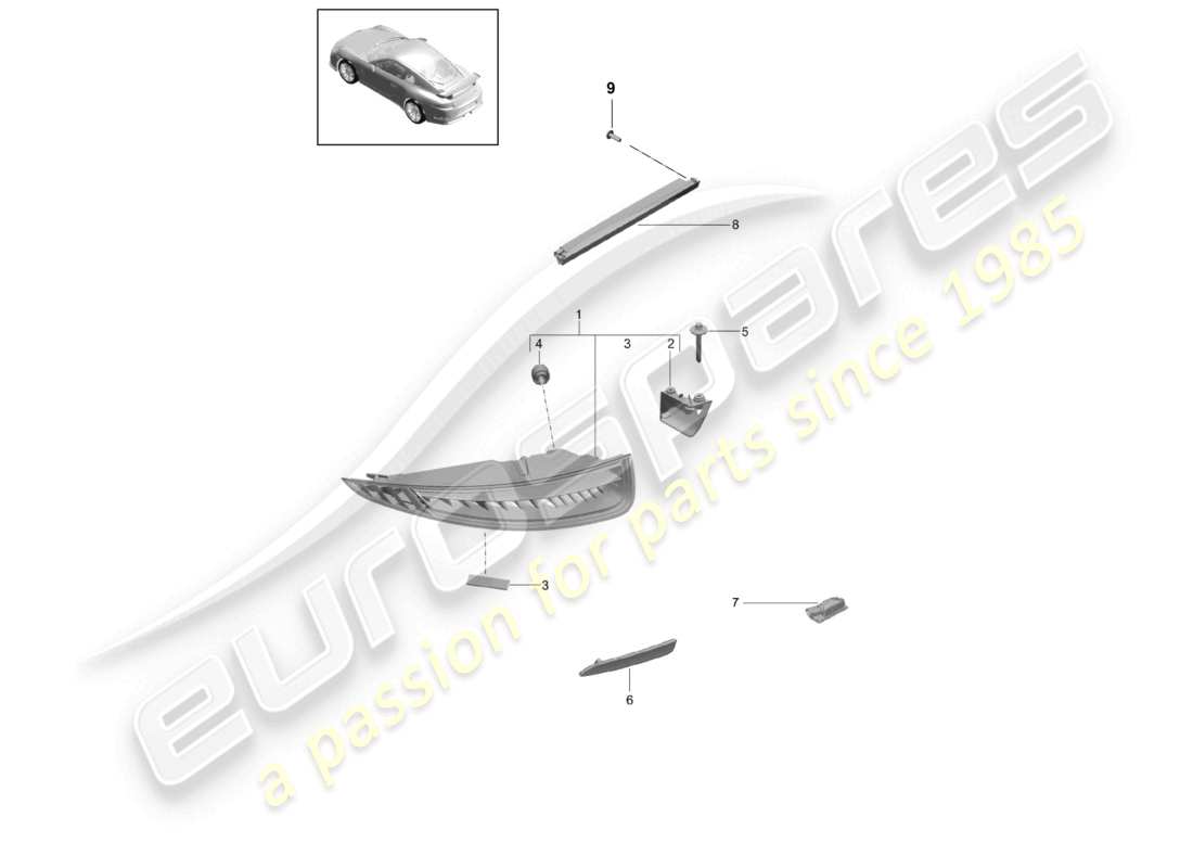 a part diagram from the porsche 991 parts catalogue