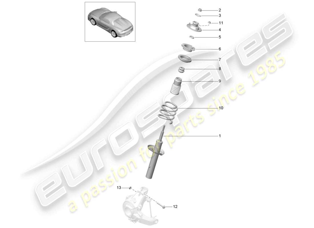 a part diagram from the porsche 2016 (981 boxster spyder) parts catalogue