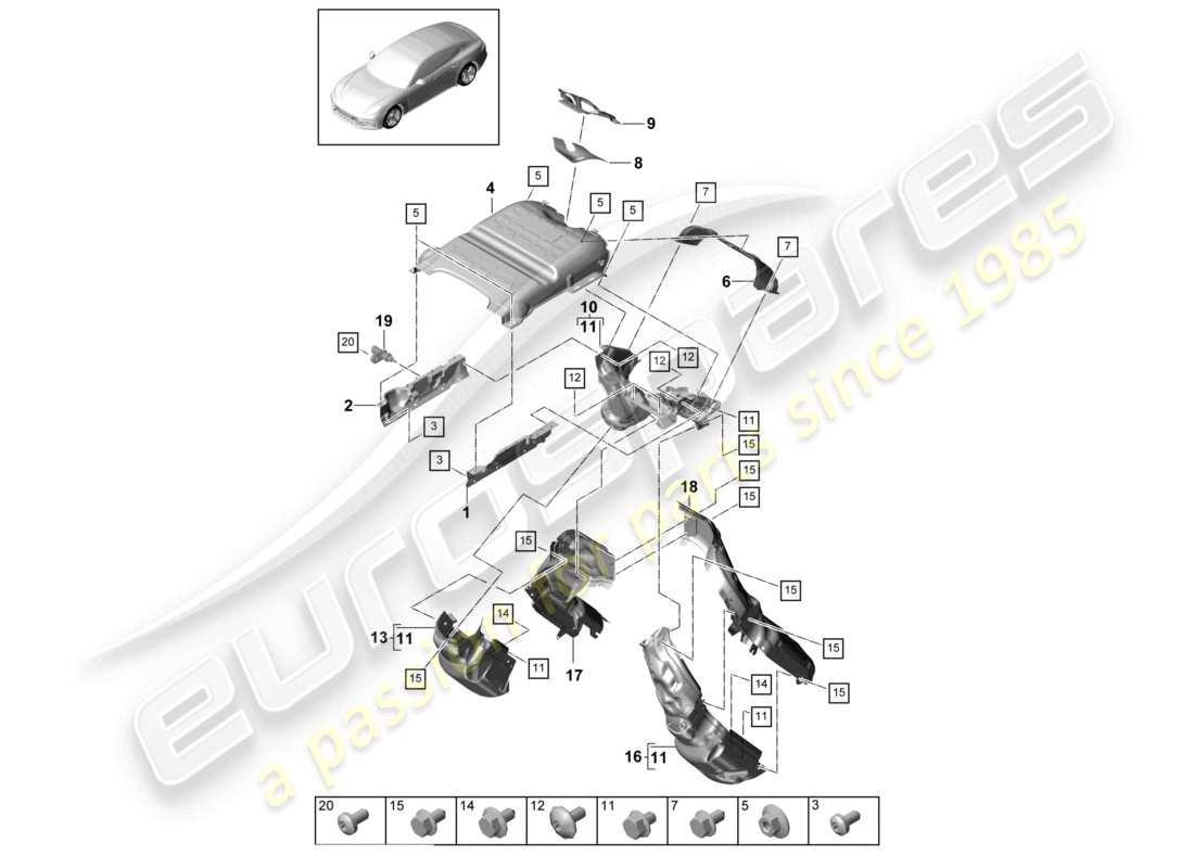 a part diagram from the porsche panamera parts catalogue
