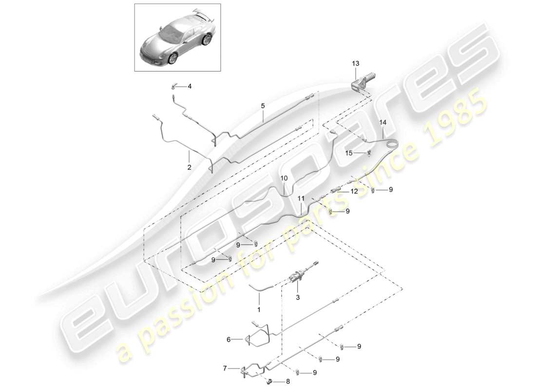 a part diagram from the porsche 991 parts catalogue