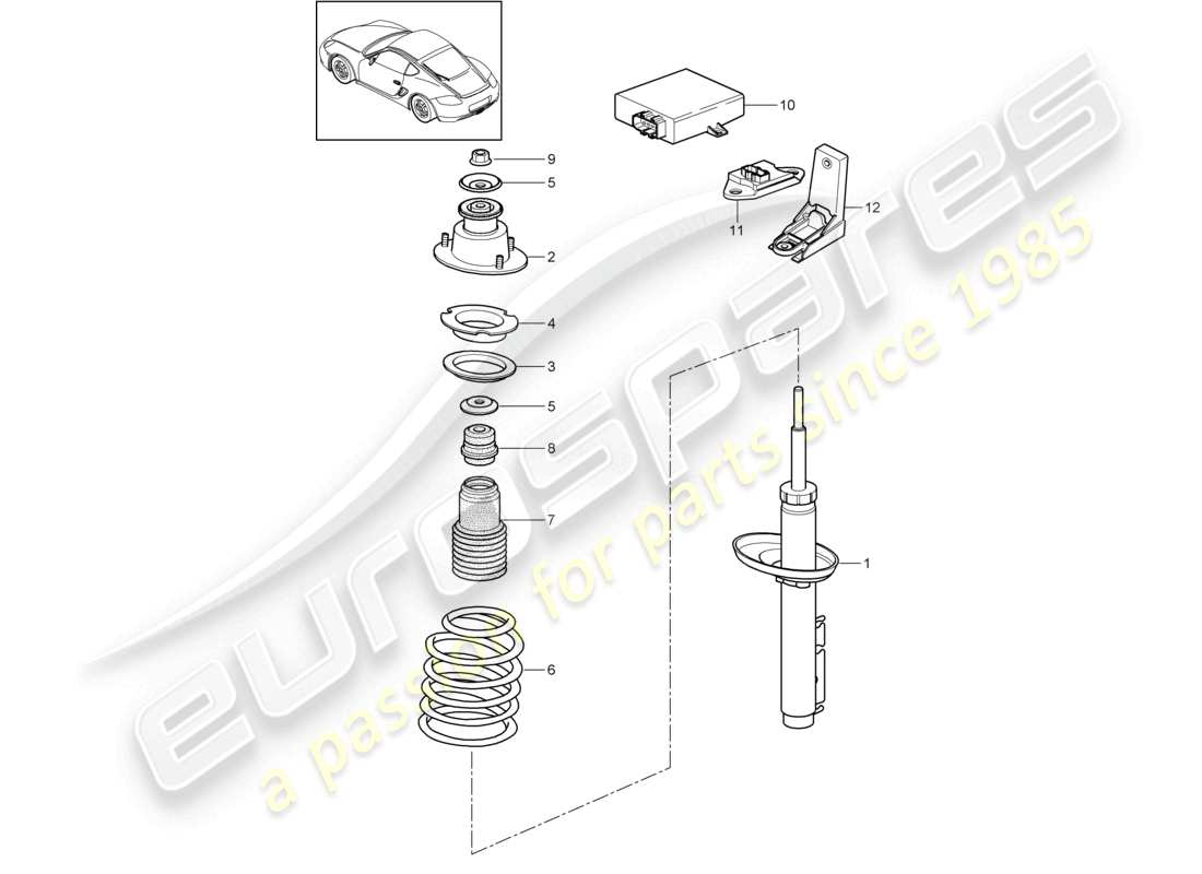 a part diagram from the porsche cayman parts catalogue