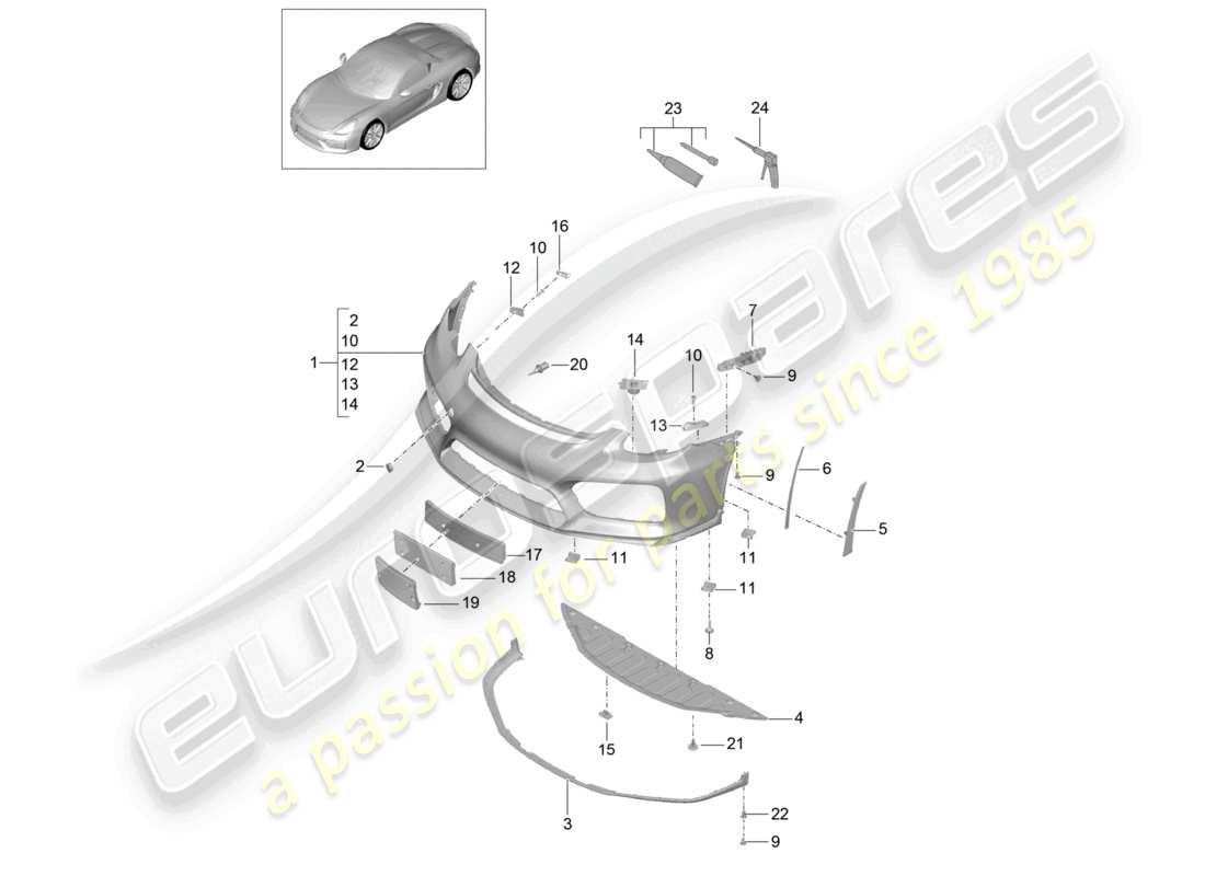 a part diagram from the porsche 2016 (981 boxster spyder) parts catalogue