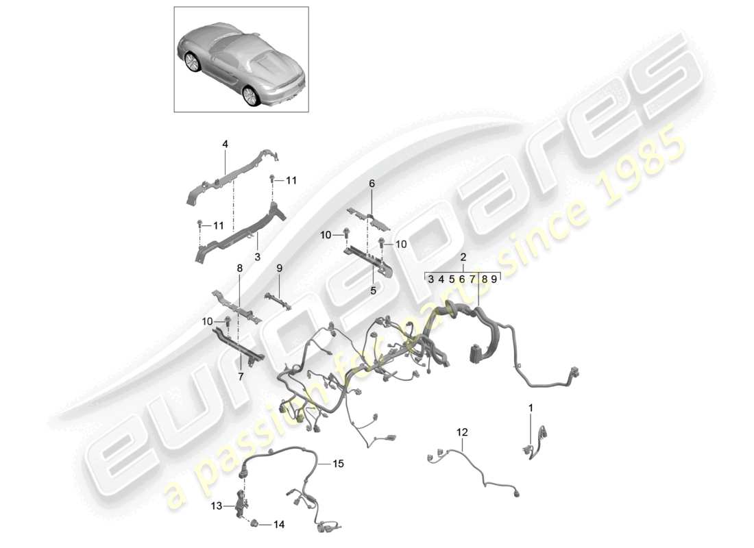 a part diagram from the porsche 2016 (981 boxster spyder) parts catalogue