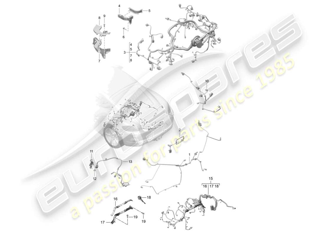 a part diagram from the porsche 2018 (718 cayman) parts catalogue