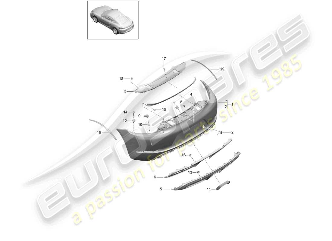 a part diagram from the porsche 2020 (718 cayman) parts catalogue