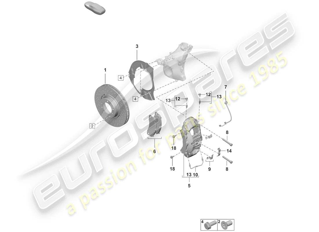 a part diagram from the porsche 992 parts catalogue