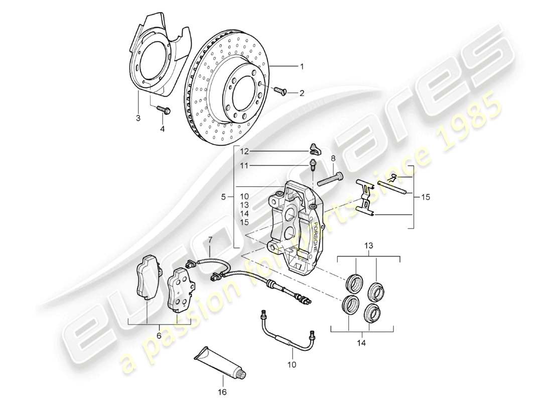 a part diagram from the porsche cayman parts catalogue