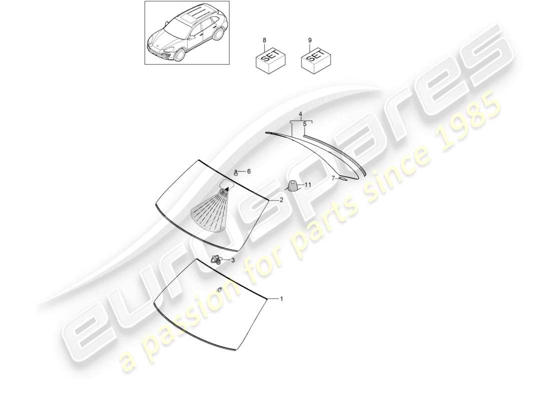 a part diagram from the porsche 2013 (cayenne e2 92a) parts catalogue