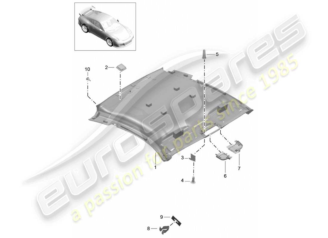 a part diagram from the porsche 991 parts catalogue