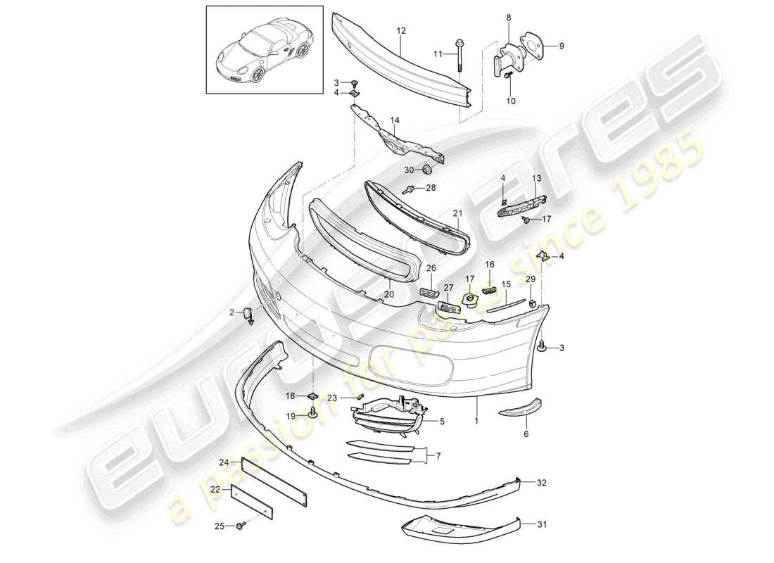 a part diagram from the porsche 2011 (987 boxster) parts catalogue