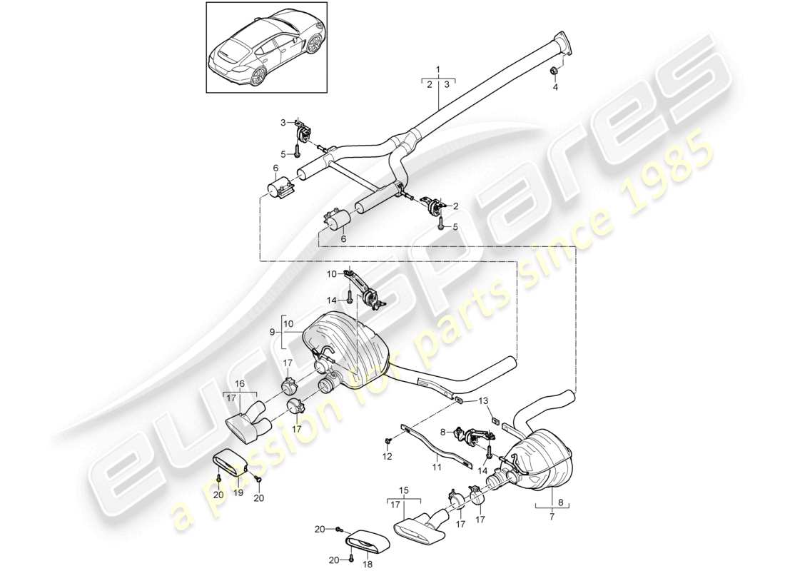 a part diagram from the porsche panamera parts catalogue