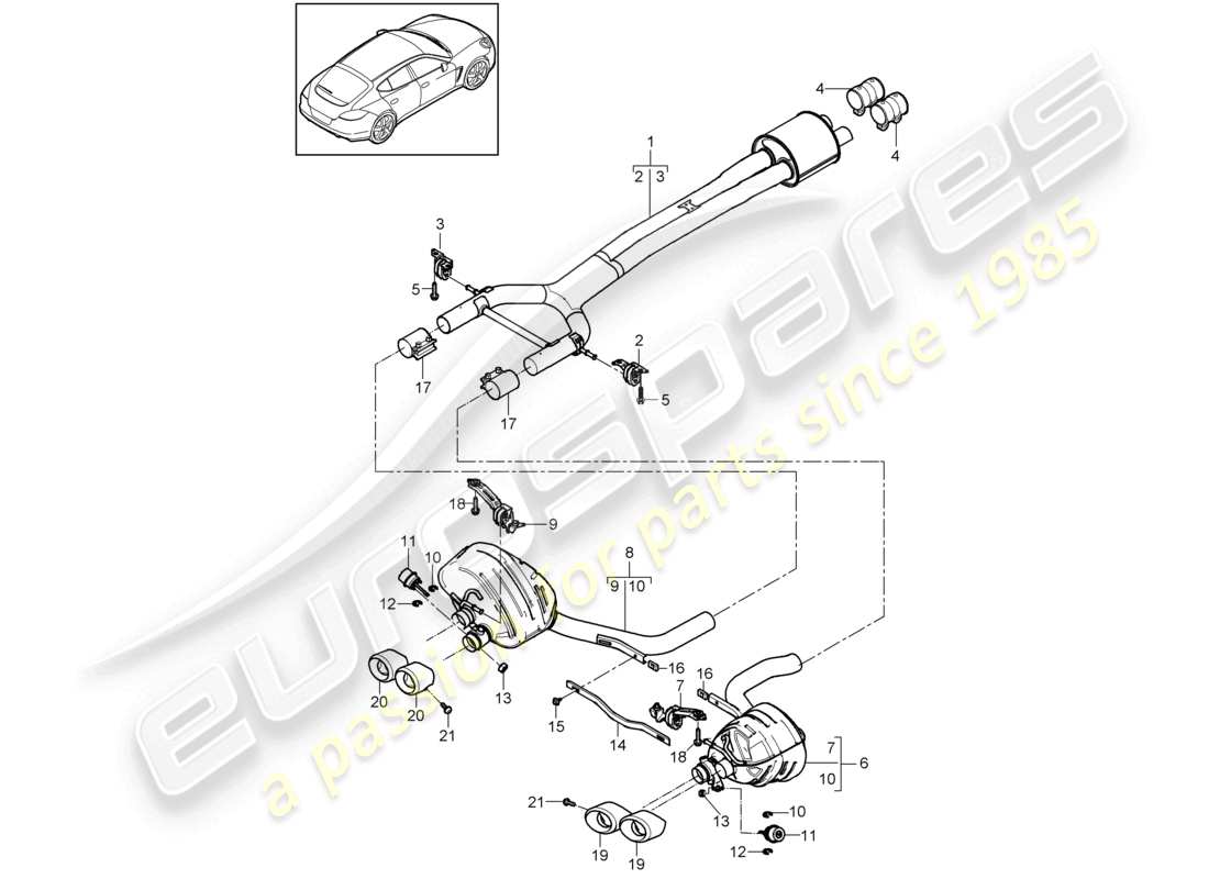 a part diagram from the porsche 2011 (panamera 970) parts catalogue