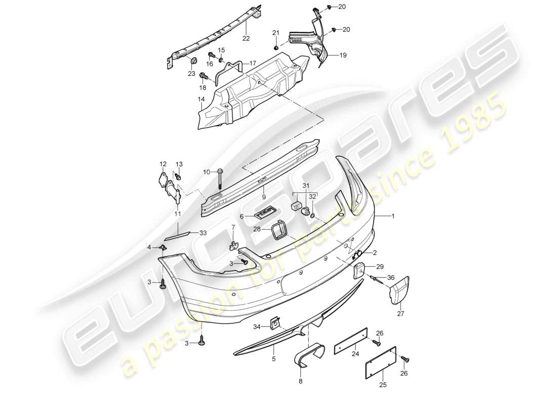 a part diagram from the porsche 2007 (987 cayman) parts catalogue