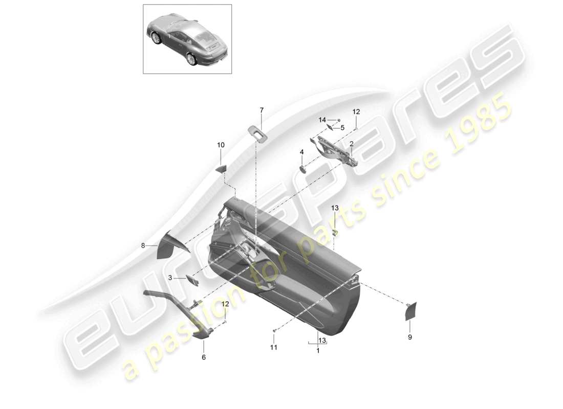 a part diagram from the porsche 991 parts catalogue