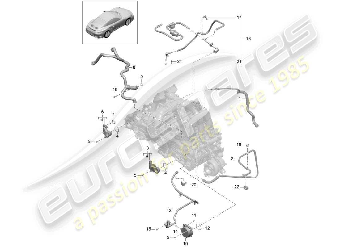 a part diagram from the porsche 991 parts catalogue