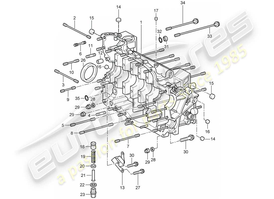 a part diagram from the porsche 2008 (997-1 turbo / gt2) parts catalogue
