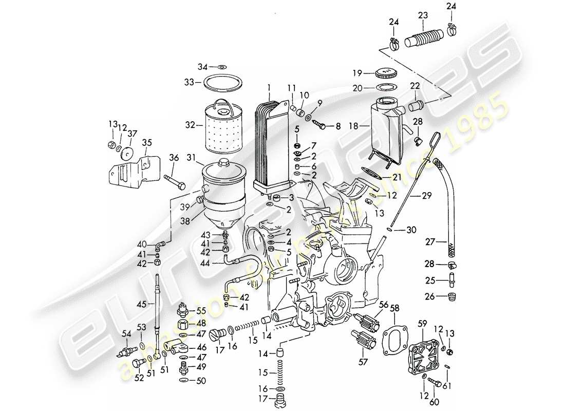 a part diagram from the porsche 911 parts catalogue
