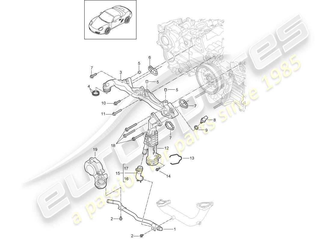 a part diagram from the porsche 2009 (987 boxster) parts catalogue