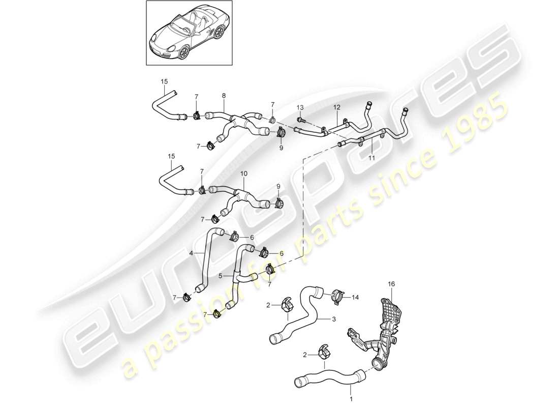 a part diagram from the porsche boxster parts catalogue