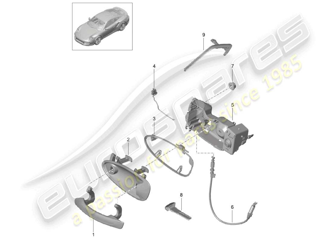 a part diagram from the porsche 991 parts catalogue