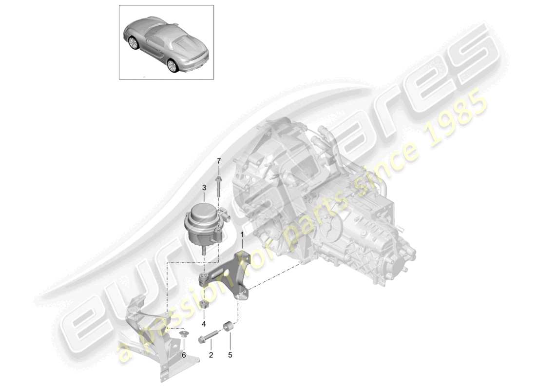 a part diagram from the porsche 2016 (981 boxster spyder) parts catalogue