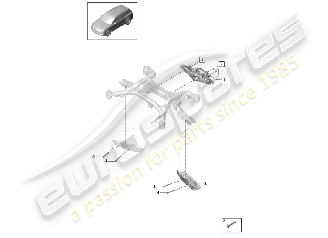 a part diagram from the porsche 2019 (cayenne e3 9ya/9yb) parts catalogue