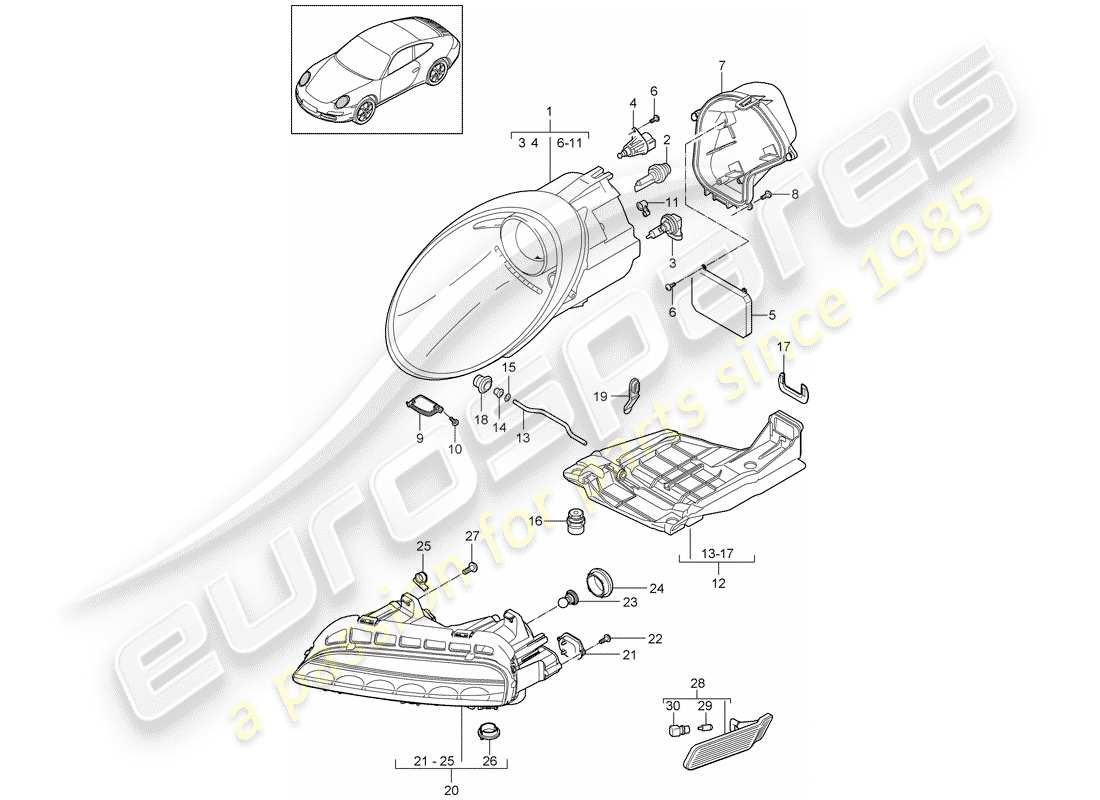 a part diagram from the porsche 2012 (997-2) parts catalogue