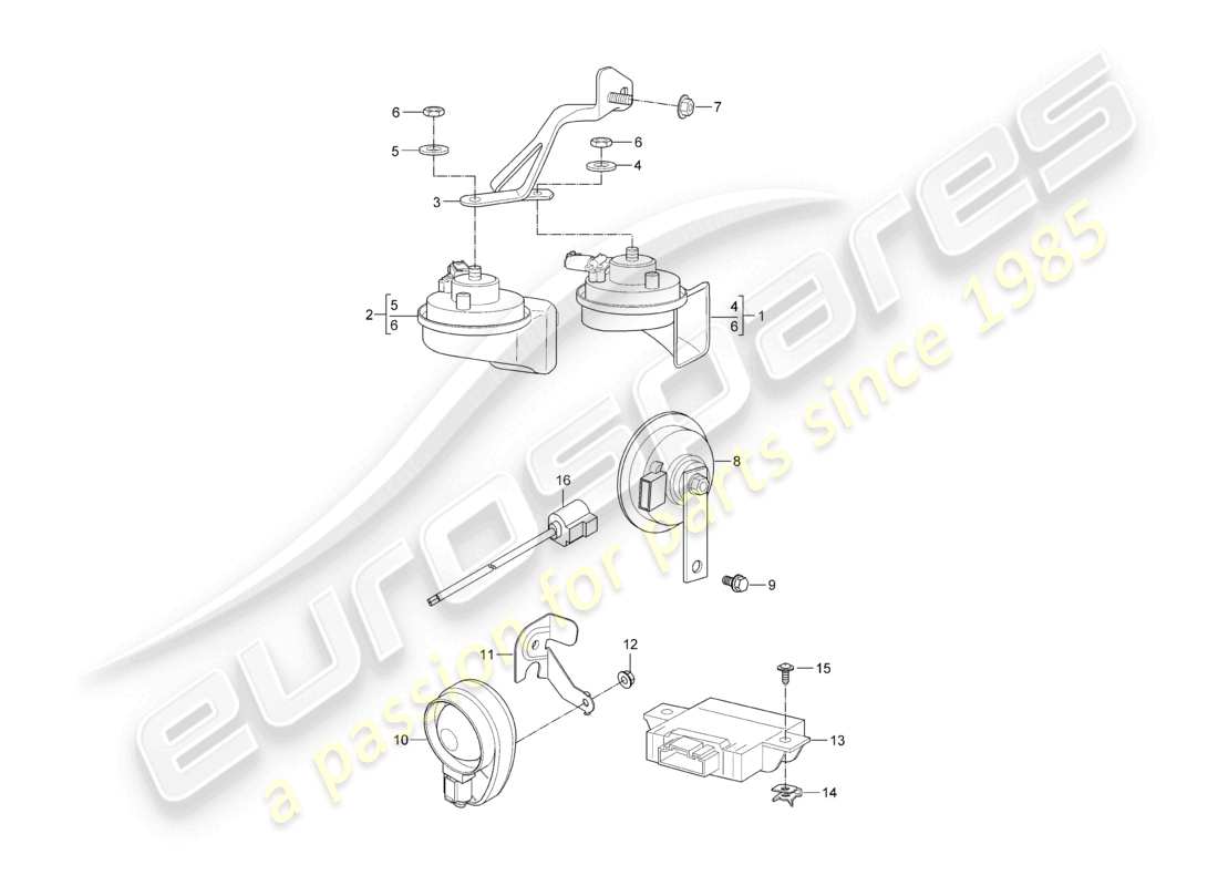 a part diagram from the porsche 2007 (987 cayman) parts catalogue