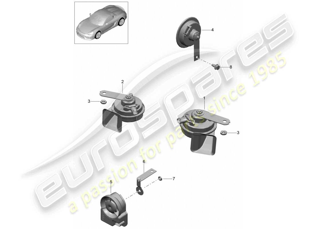 a part diagram from the porsche 2016 (981 boxster spyder) parts catalogue