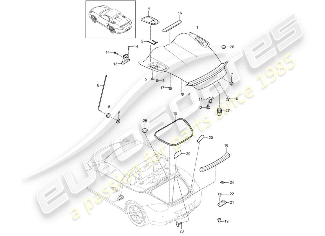a part diagram from the porsche 2009 (987 boxster) parts catalogue