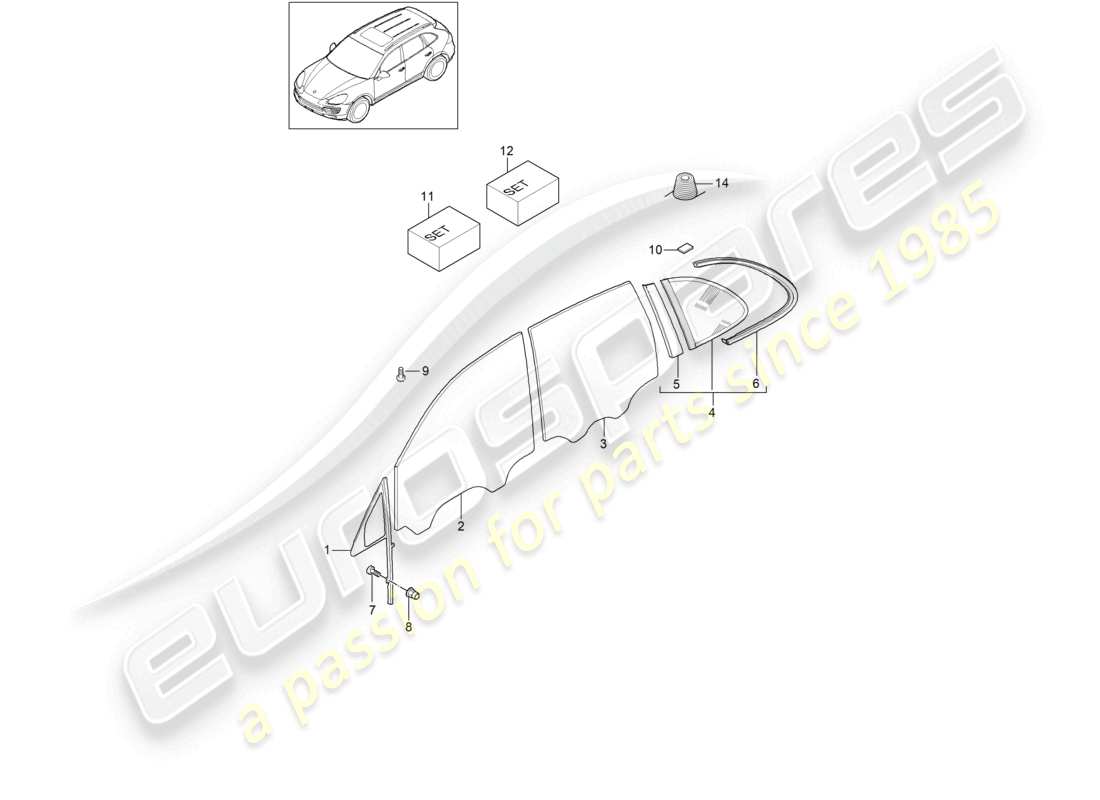a part diagram from the porsche 2014 (cayenne e2 92a) parts catalogue