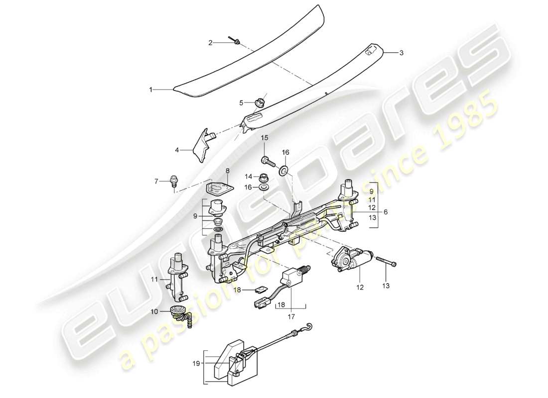 a part diagram from the porsche 2007 (987 boxster) parts catalogue