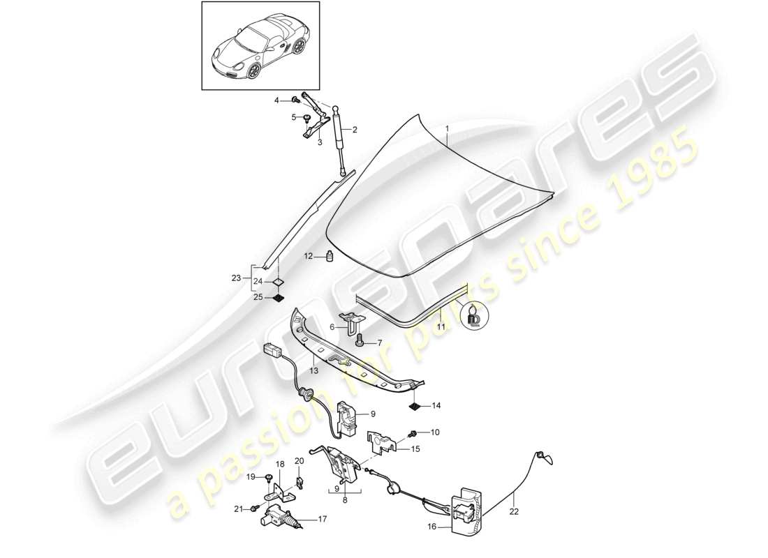 a part diagram from the porsche 2011 (987 boxster) parts catalogue