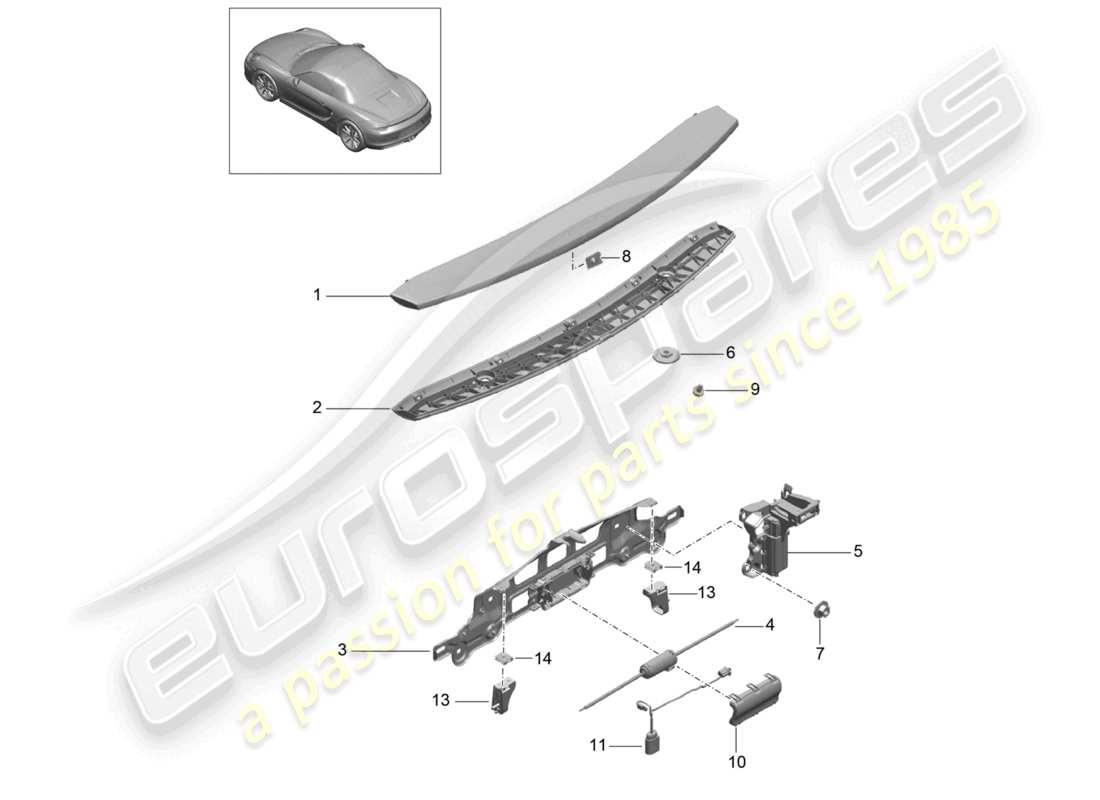 a part diagram from the porsche 2016 (981 boxster) parts catalogue