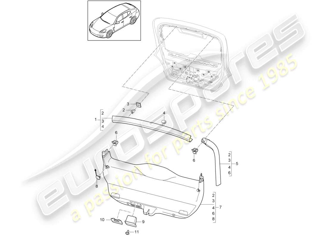 a part diagram from the porsche 2014 (panamera 970) parts catalogue