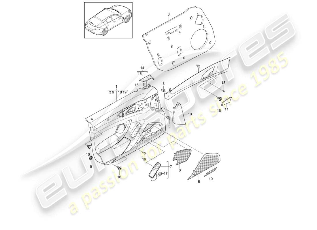 a part diagram from the porsche panamera parts catalogue