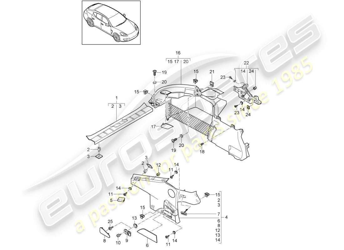 a part diagram from the porsche panamera parts catalogue
