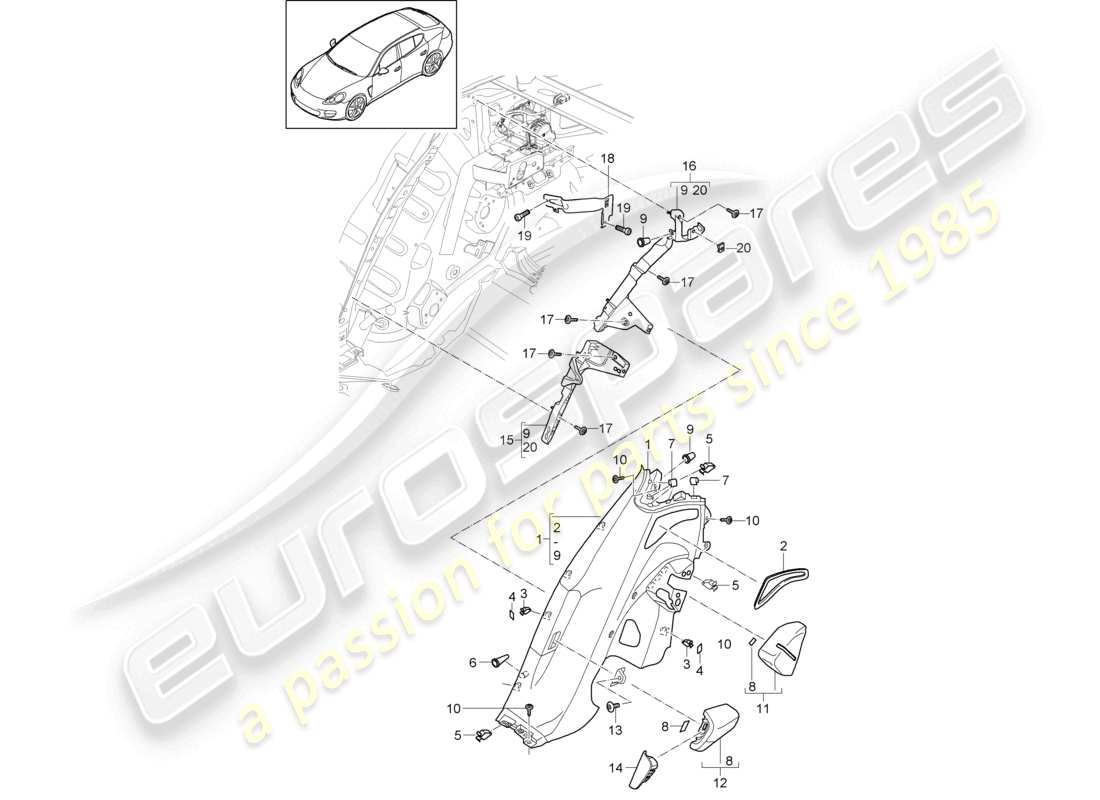 a part diagram from the porsche panamera parts catalogue