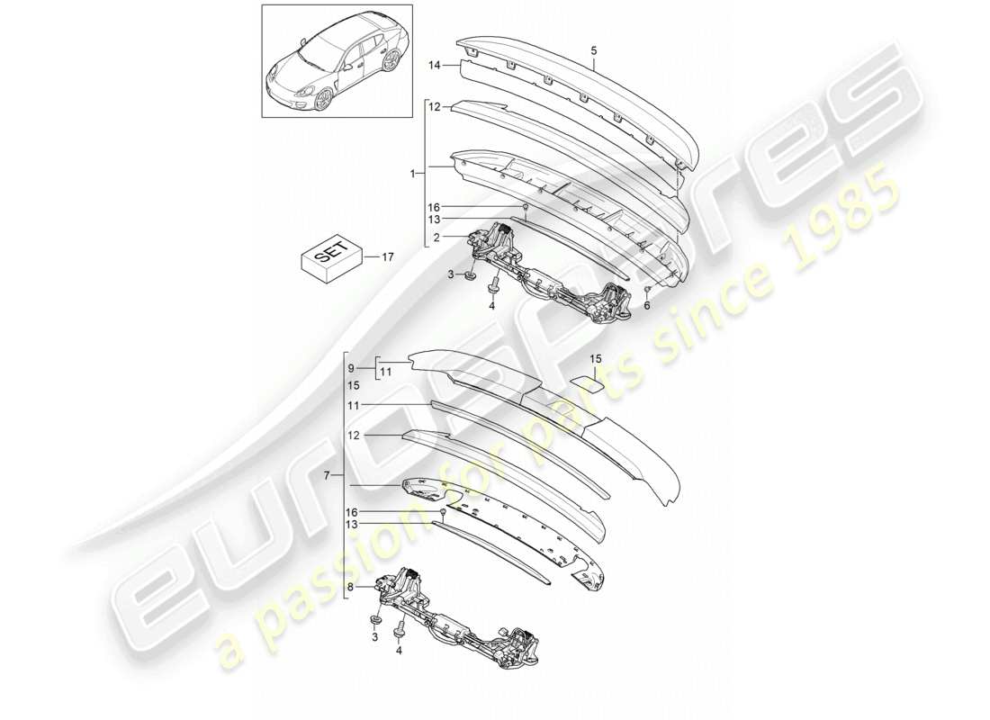 a part diagram from the porsche 2016 (panamera 970) parts catalogue