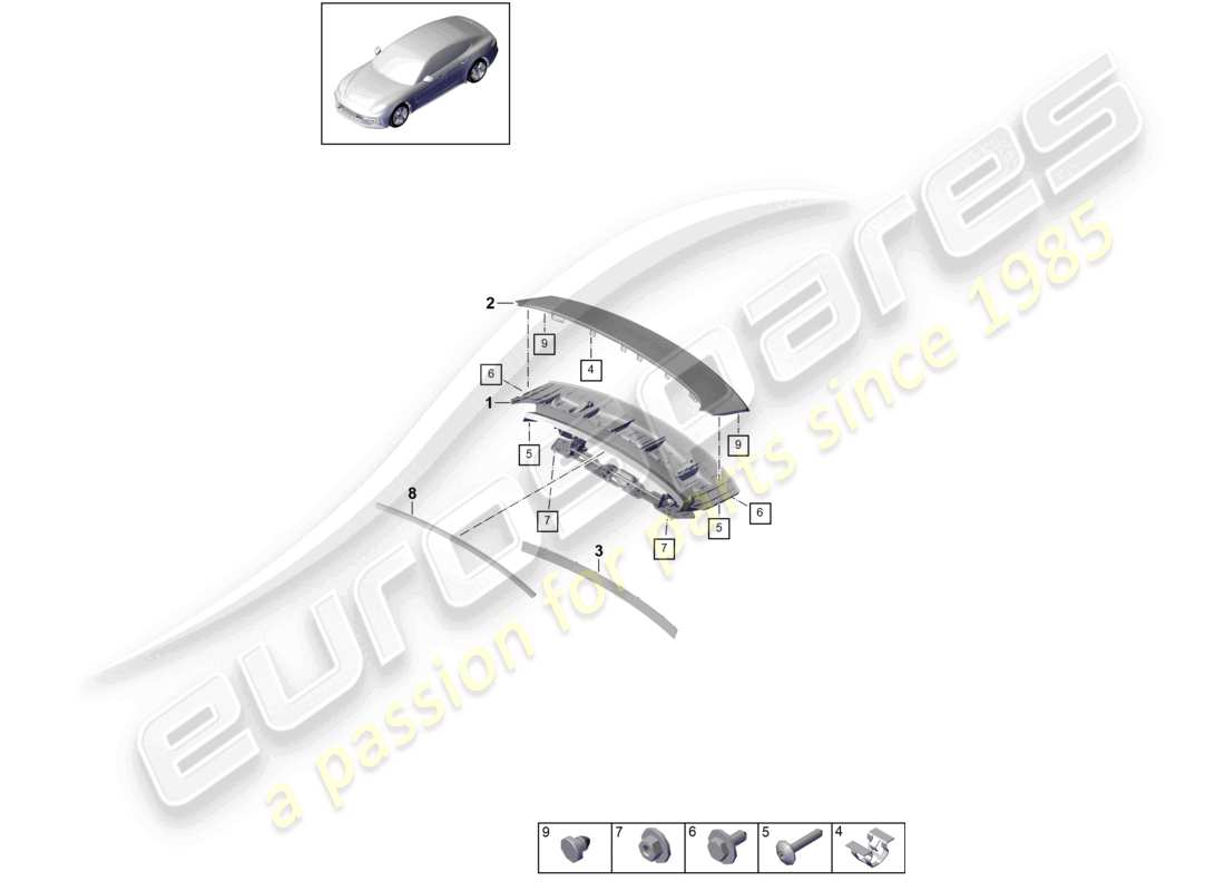 a part diagram from the porsche panamera parts catalogue