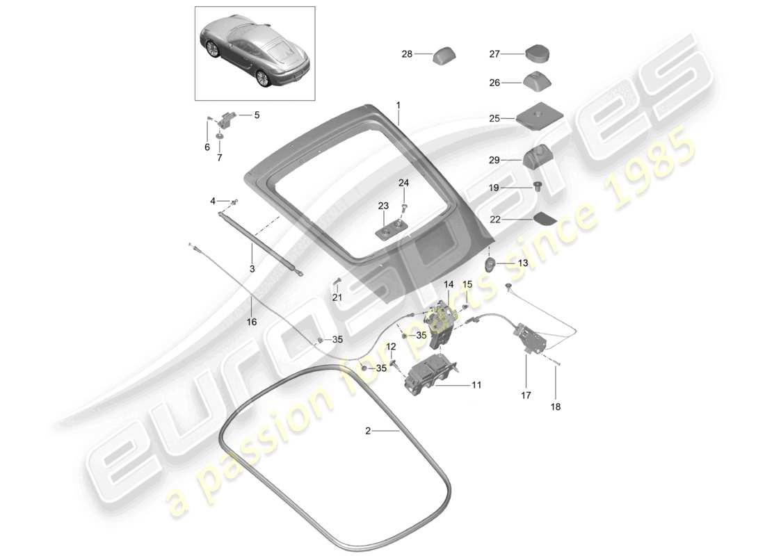 a part diagram from the porsche 2016 (981 cayman) parts catalogue