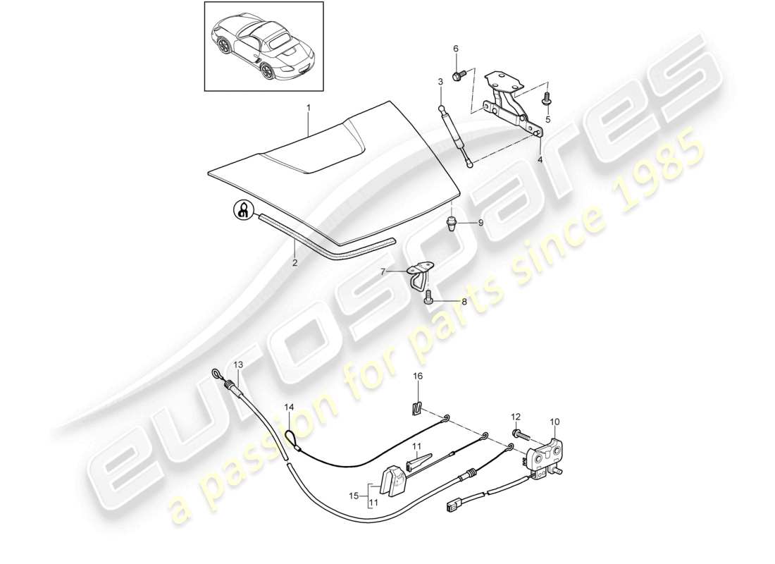 a part diagram from the porsche 2012 (987 boxster) parts catalogue